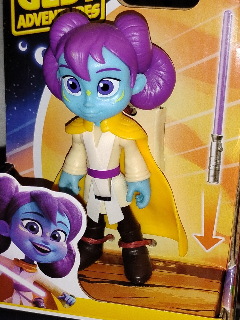 Purple-Haired Blue Alien Hero Figure
